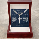 Brother Personalized Cross Necklace on Cuban Chain