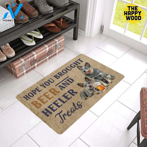 Brought Beer And Treats Heeler Rubber Doormat