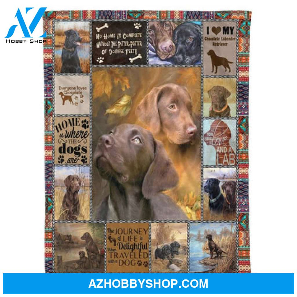 Brown Labrador Miss You Blanket Gift For Labrador Family Friend 