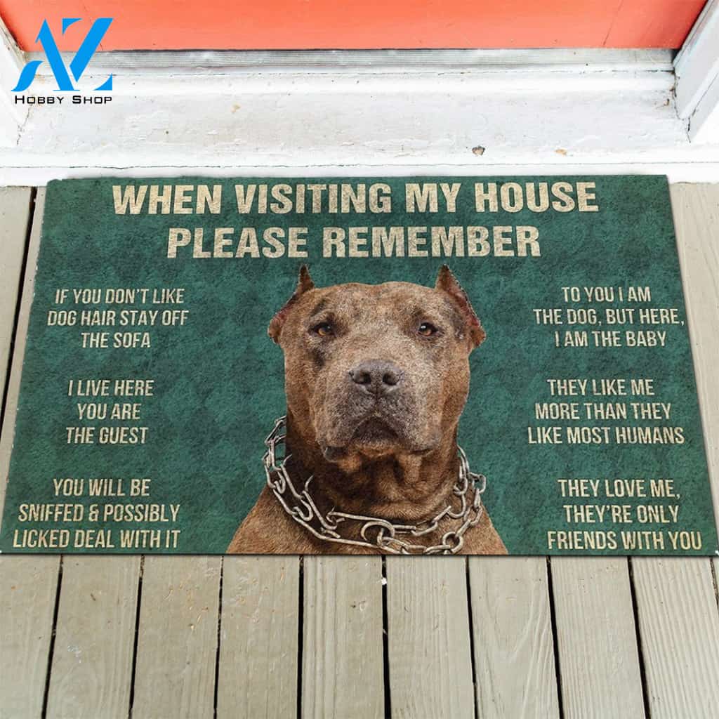 Brown Pitbull's Rules Doormat