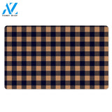 Brown Plaid Door Mat
