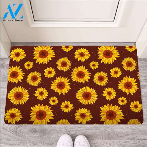 Brown Sunflower Door Mat