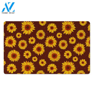 Brown Sunflower Door Mat