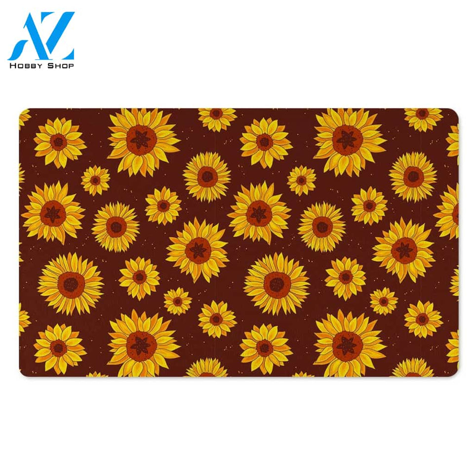 Brown Sunflower Door Mat