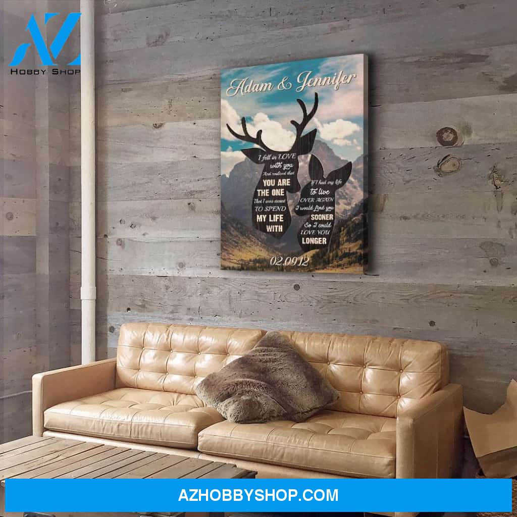 Buck And Doe - Personalized Custom Name Canvas