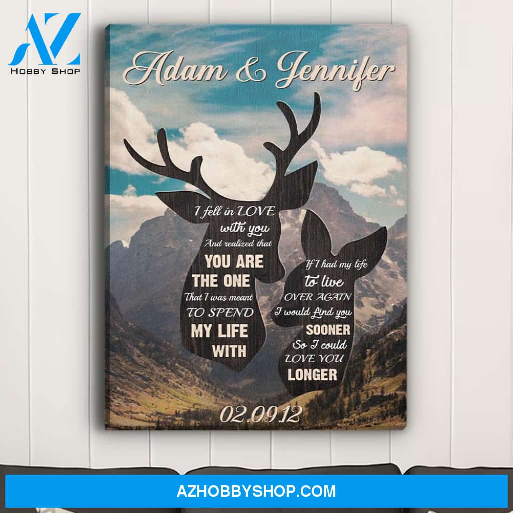 Buck And Doe - Personalized Custom Name Canvas