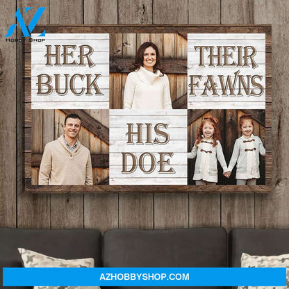 Buck, Doe And Fawns - Personalized Custom Photo Canvas
