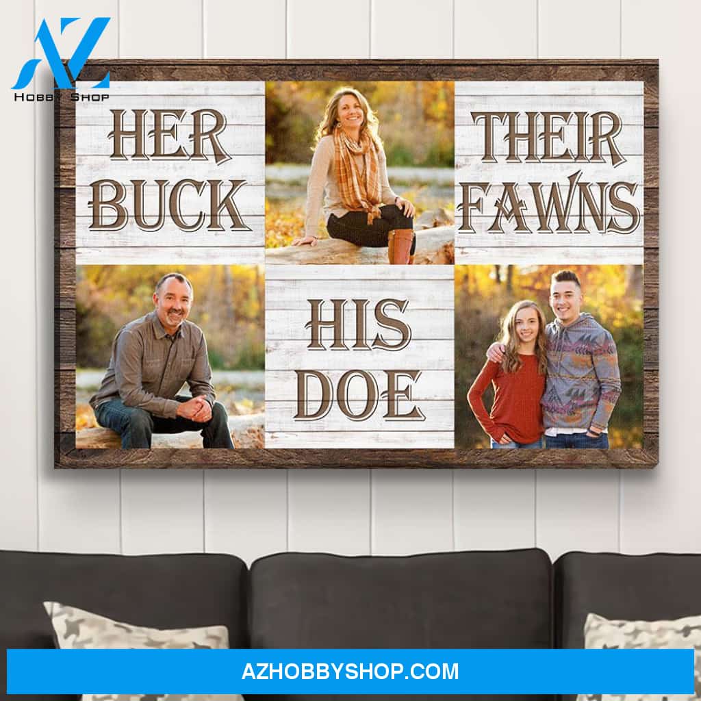 Buck, Doe And Fawns - Personalized Custom Photo Canvas