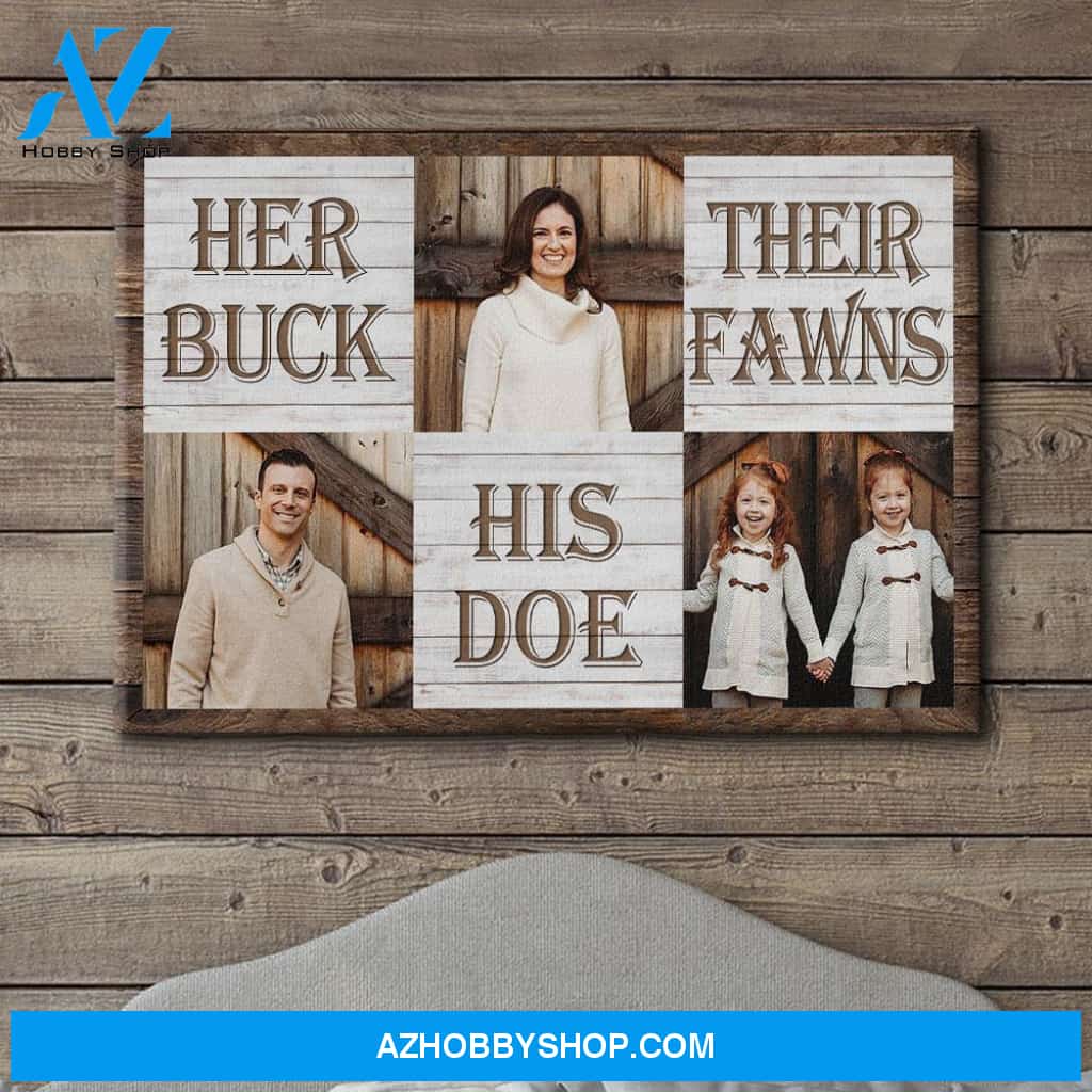 Buck, Doe And Fawns - Personalized Custom Photo Canvas