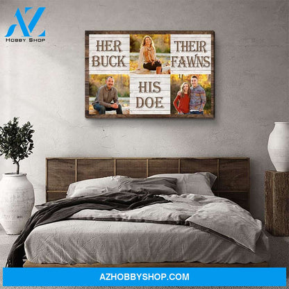 Buck, Doe And Fawns - Personalized Custom Photo Canvas