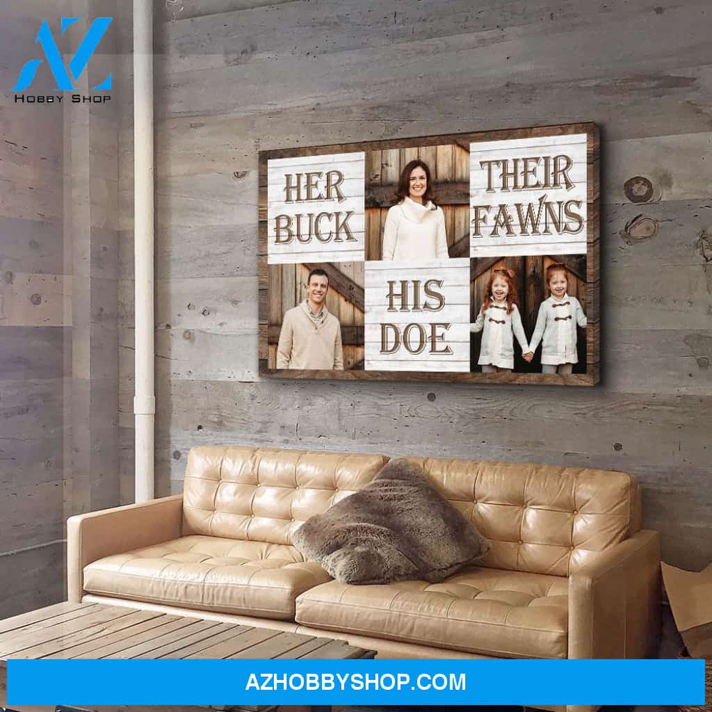 Buck, Doe And Fawns - Personalized Custom Photo Canvas