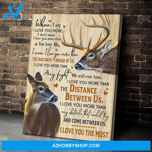 Buck&Doe I Love You The Most Canvas Wall Art, Wall Decor Visual Art
