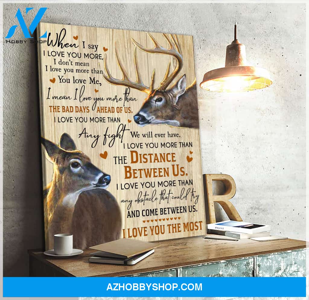 Buck&Doe I Love You The Most Canvas Wall Art, Wall Decor Visual Art