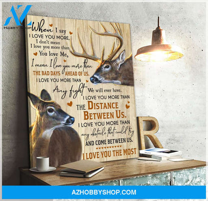 Buck&Doe I Love You The Most Canvas Wall Art, Wall Decor Visual Art