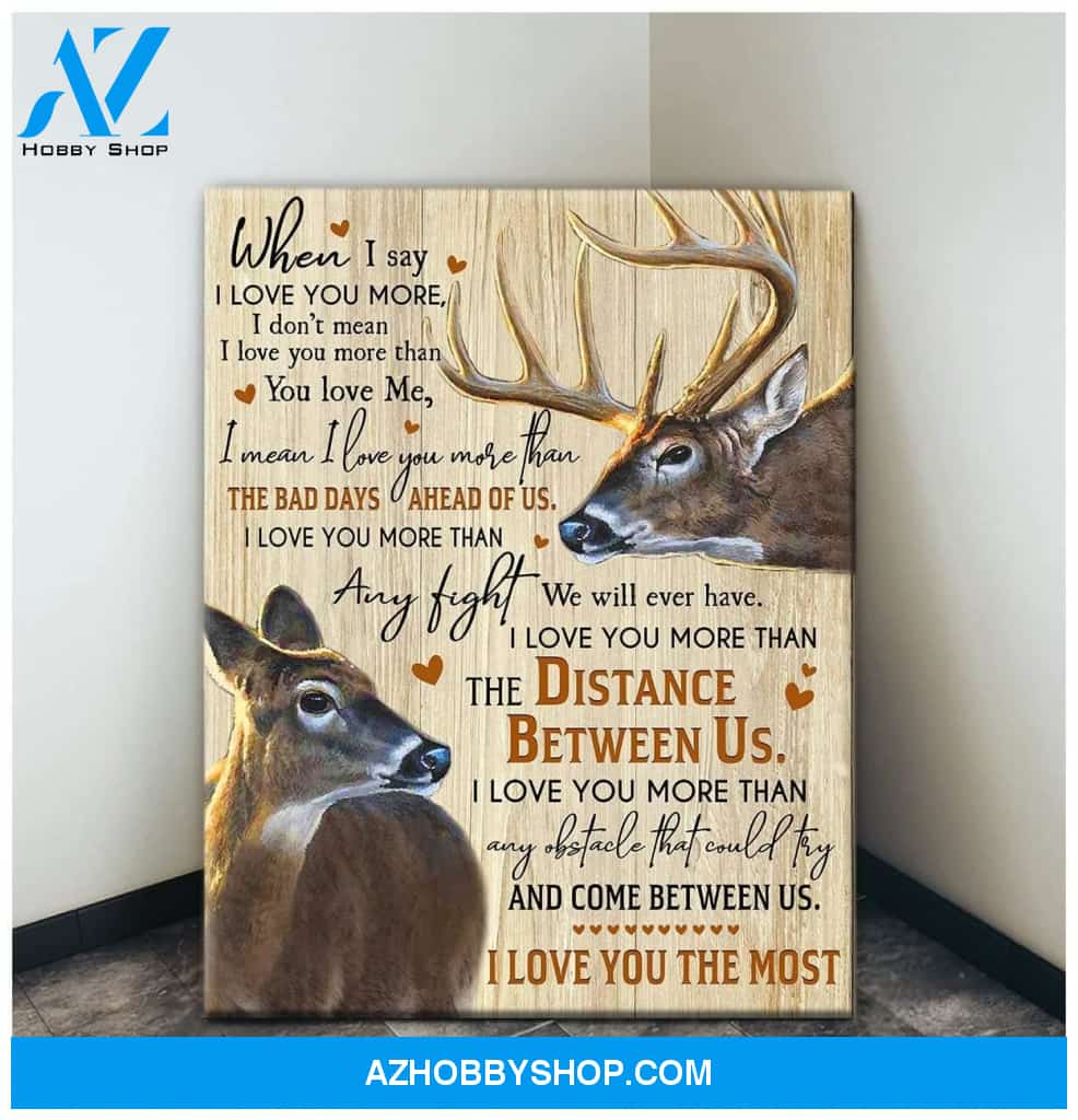 Buck&Doe I Love You The Most Canvas Wall Art, Wall Decor Visual Art