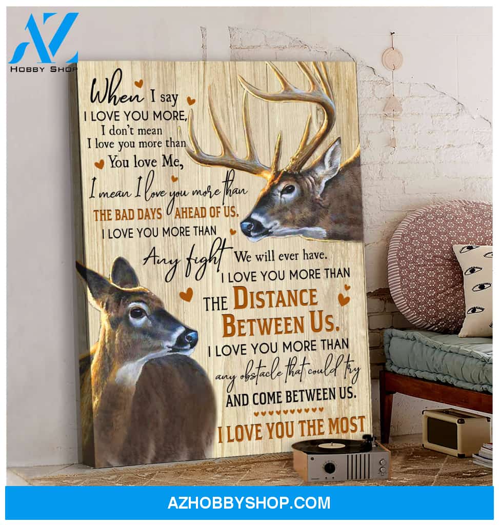 Buck&Doe I Love You The Most Canvas Wall Art, Wall Decor Visual Art