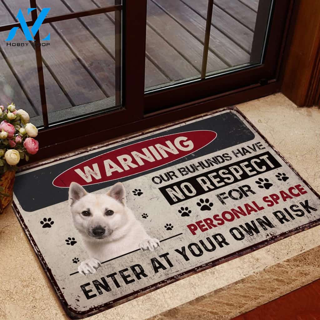 Buhund No Respect For Personal Space Doormat Indoor And Outdoor Mat Entrance Rug Sweet Home Decor Housewarming Gift Gift For Friend Family Stem Feminist