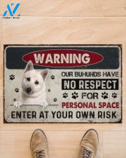 Buhund Warning No Respect For Personal Space Doormat
