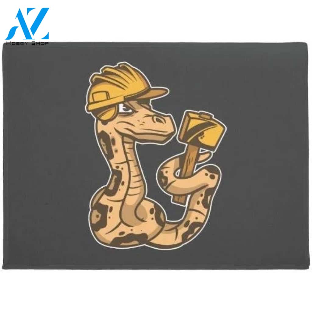 Builder Snake Funny Indoor and Outdoor Doormat Warm House Gift Welcome Mat Gift for Friend Family