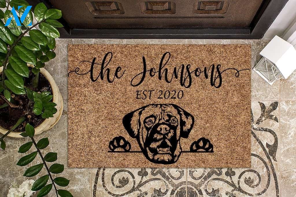 Bull Mastiff Funny Dog Custom Name & Year Doormat