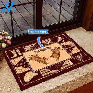 Bull Riding Basic Unique Custom Doormat | Welcome Mat | House Warming Gift