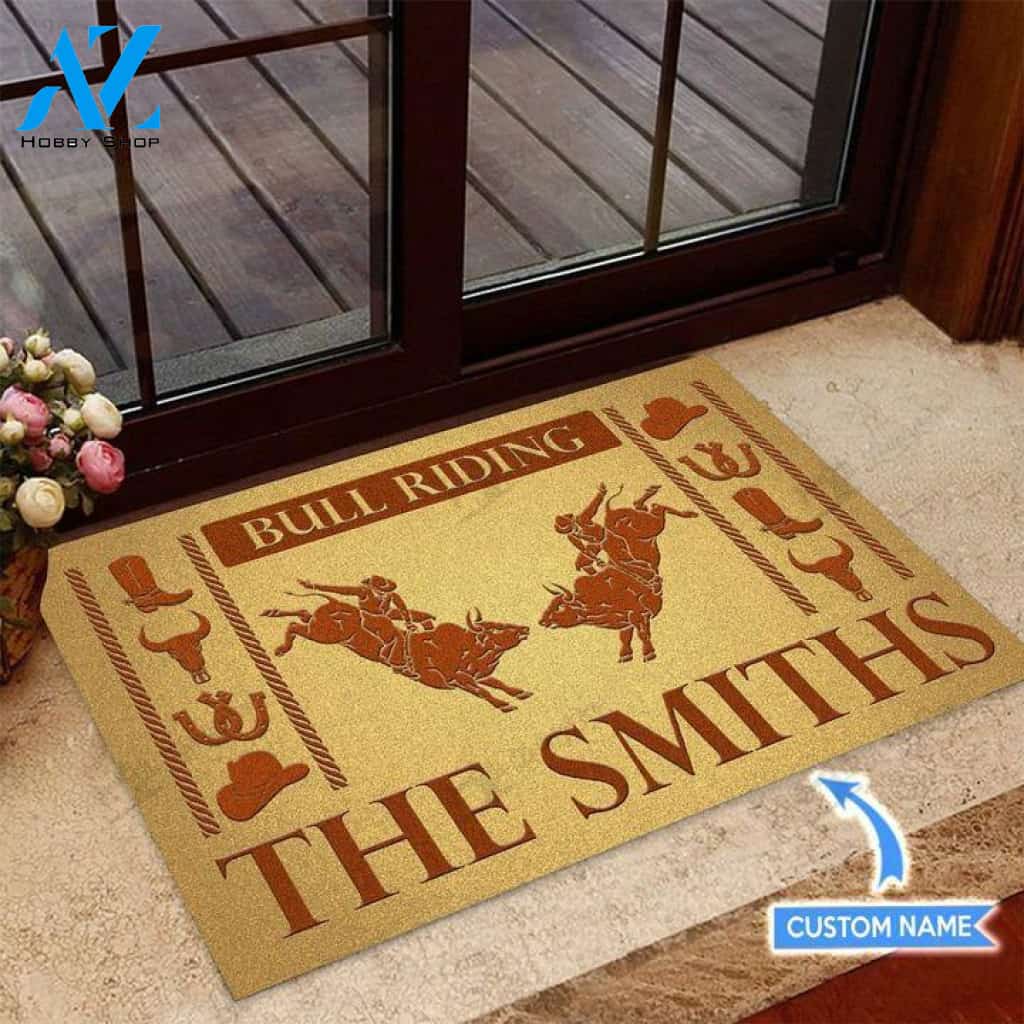 Bull riding Old Unique Custom Doormat | Welcome Mat | House Warming Gift