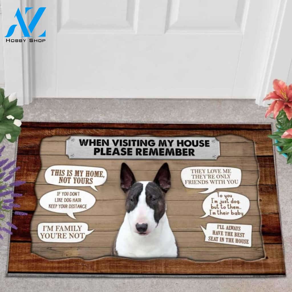 Bull Terrier 2 Visiting My House Doormat