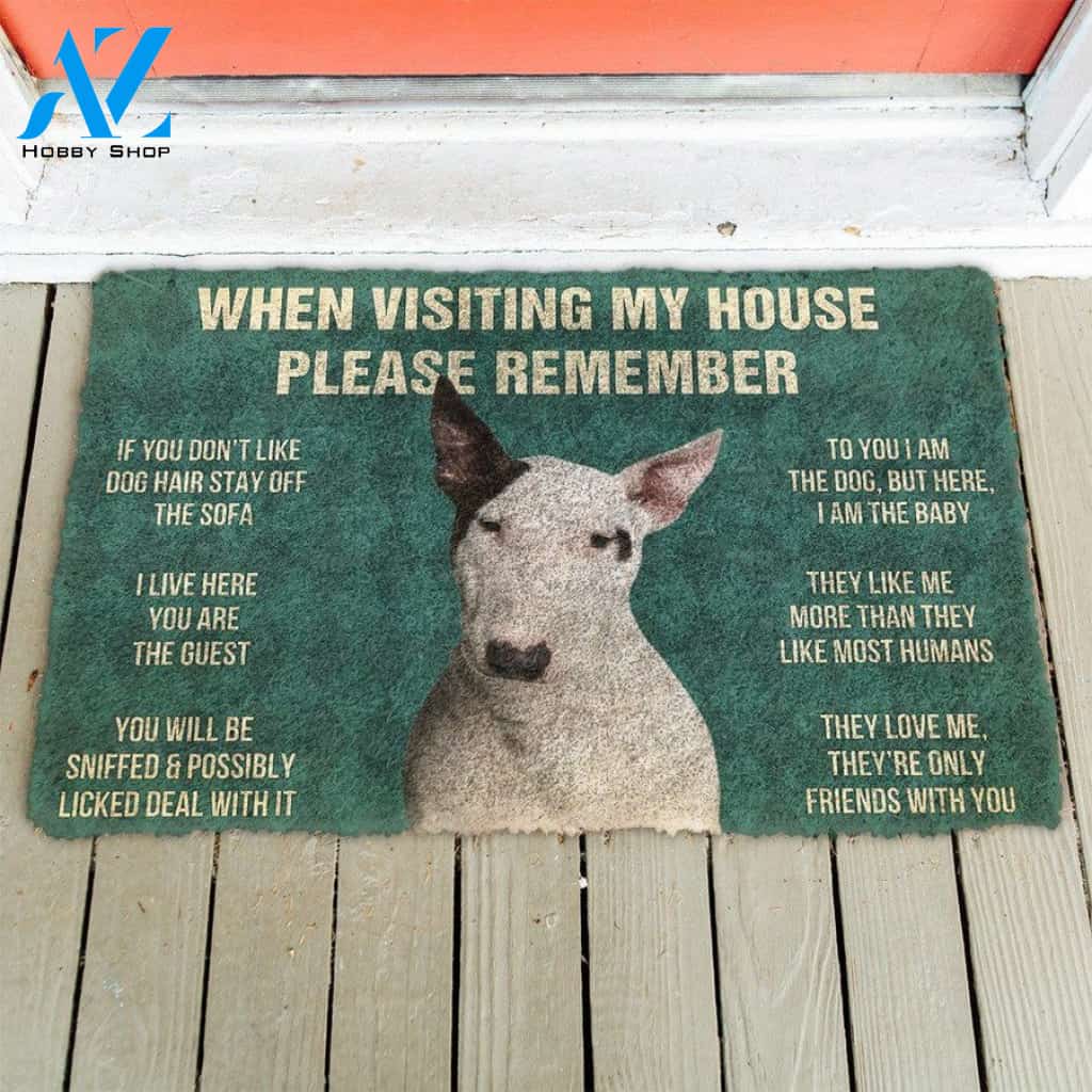 Bull Terrier Dogs House Rules Doormat