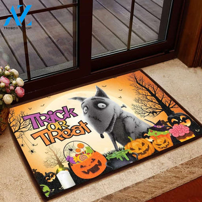 Bull Terrier Halloween Trick Or Treat Printed Doormat Home Decor