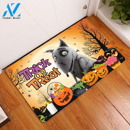 Bull Terrier Halloween Trick Or Treat Printed Doormat Home Decor