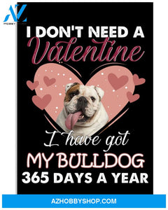 Bulldog 365 Days A Year Bulldog Lover Dog Mom Canvas And Poster Wall Decor Visual Art Mother's Day Gift