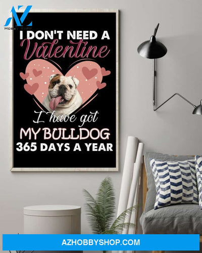 Bulldog 365 Days A Year Bulldog Lover Dog Mom Canvas And Poster Wall Decor Visual Art Mother's Day Gift