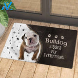 Bulldog 4 Kisses Fix Everything Doormat