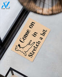 Bulldog And Yoga Lover Come On In Stretch A Bit Doormat, Gift For Dog Lovers, Gift For Friend Family Birthday Gift Decor Warm House Gift Welcome Mat