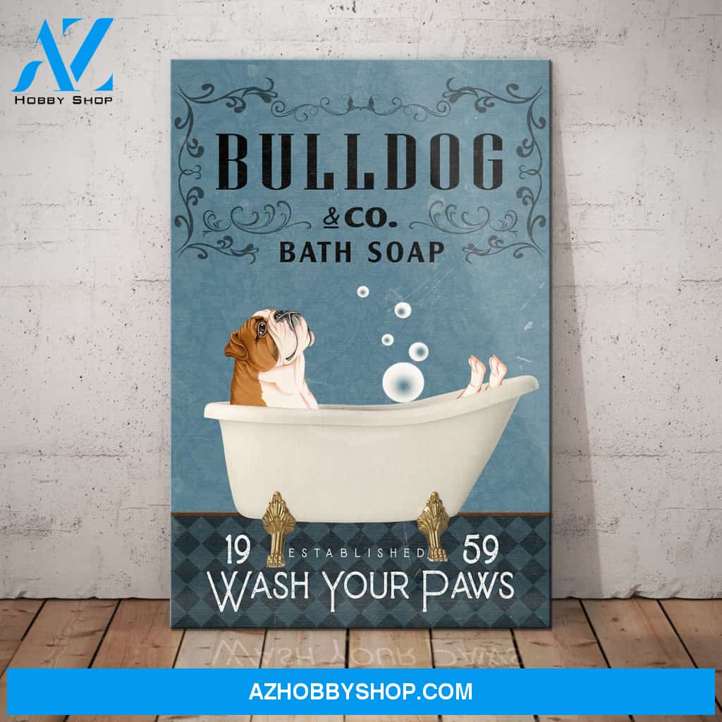 Bulldog Bath Soap Company Canvas Wall Art, Wall Decor Visual Art
