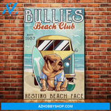 Bulldog Beach Club Canvas Wall Art, Wall Decor Visual Art