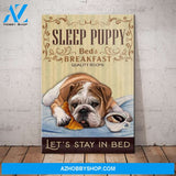 Bulldog Bedroom Canvas Wall Art, Wall Decor Visual Art
