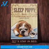 Bulldog Bedroom Canvas Wall Art, Wall Decor Visual Art