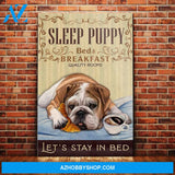 Bulldog Bedroom Canvas Wall Art, Wall Decor Visual Art