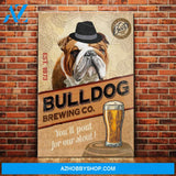 Bulldog Brewing Company Canvas Wall Art, Wall Decor Visual Art