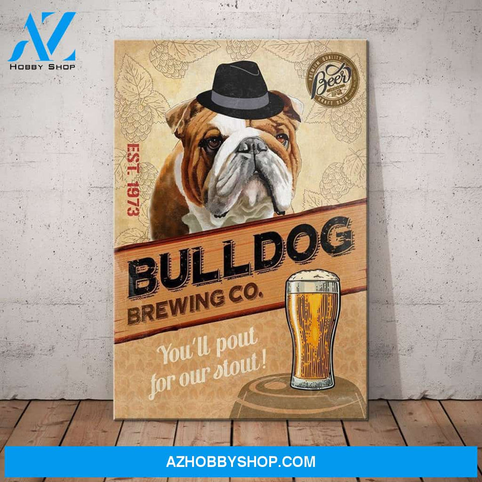 Bulldog Brewing Company Canvas Wall Art, Wall Decor Visual Art