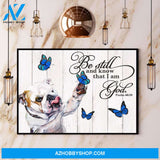 Bulldog Butterfly Be Still And Know That I Am God Canvas And Poster, Wall Decor Visual Art