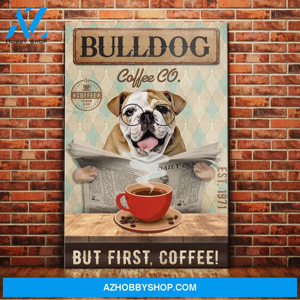 Bulldog Coffee Company Canvas Wall Art, Wall Decor Visual Art