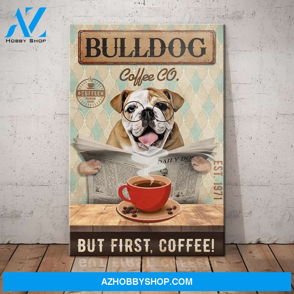 Bulldog Coffee Company Canvas Wall Art, Wall Decor Visual Art