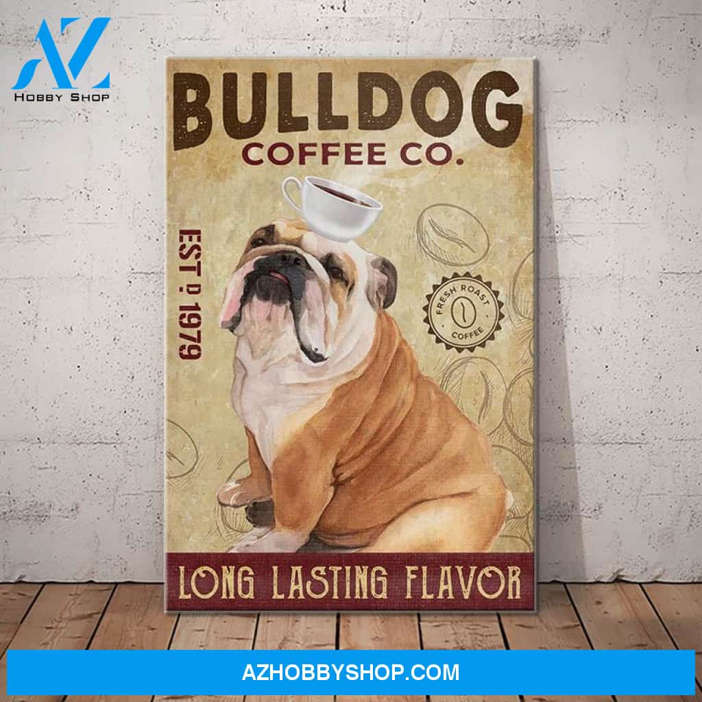 Bulldog Coffee Company Canvas Wall Art, Wall Decor Visual Art