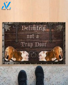 Bulldog Definitely Not A Trap Door Doormat