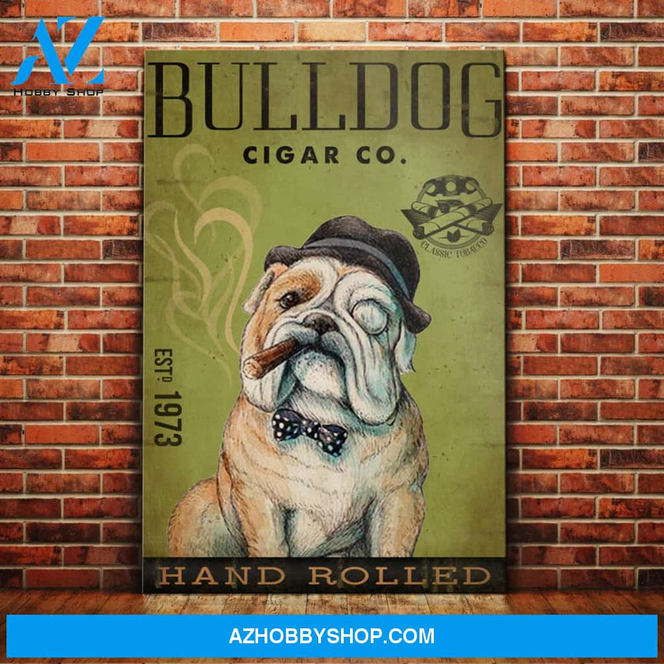 Bulldog Dog Cigar Company Canvas Wall Art, Wall Decor Visual Art