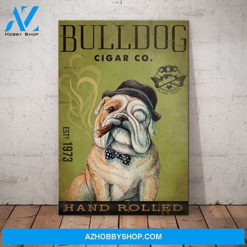 Bulldog Dog Cigar Company Canvas Wall Art, Wall Decor Visual Art