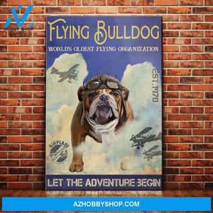 Bulldog Flying Service Canvas Wall Art, Wall Decor Visual Art