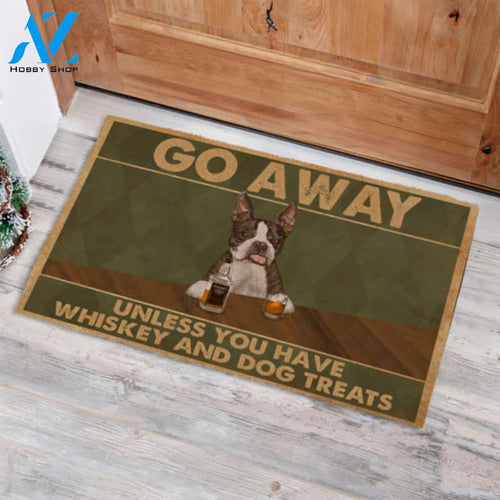 Bulldog Go Away Unless You Have Whiskey And Dog Treats Doormat